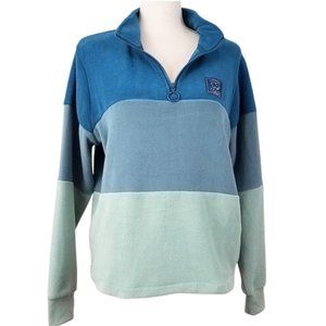 NWT IVORY ELLA Moroccan Blue Long Sleeve Polar Fleece Shirt Women's M